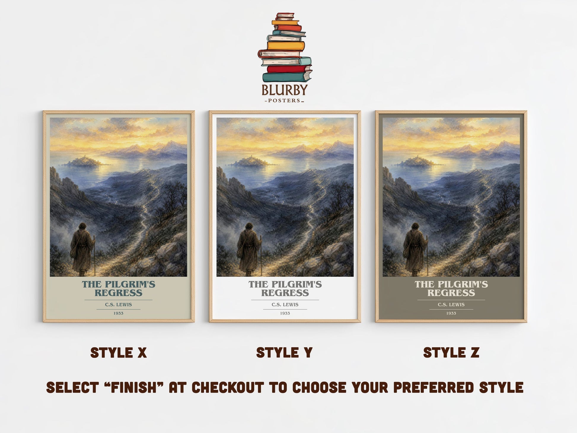The Pilgrim'S Regress book cover print in frame leaning in hallway – philosophy wall art
