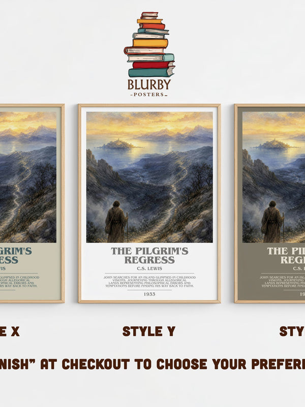The Pilgrim'S Regress bookish print in frame leaning in hallway – philosophy wall art