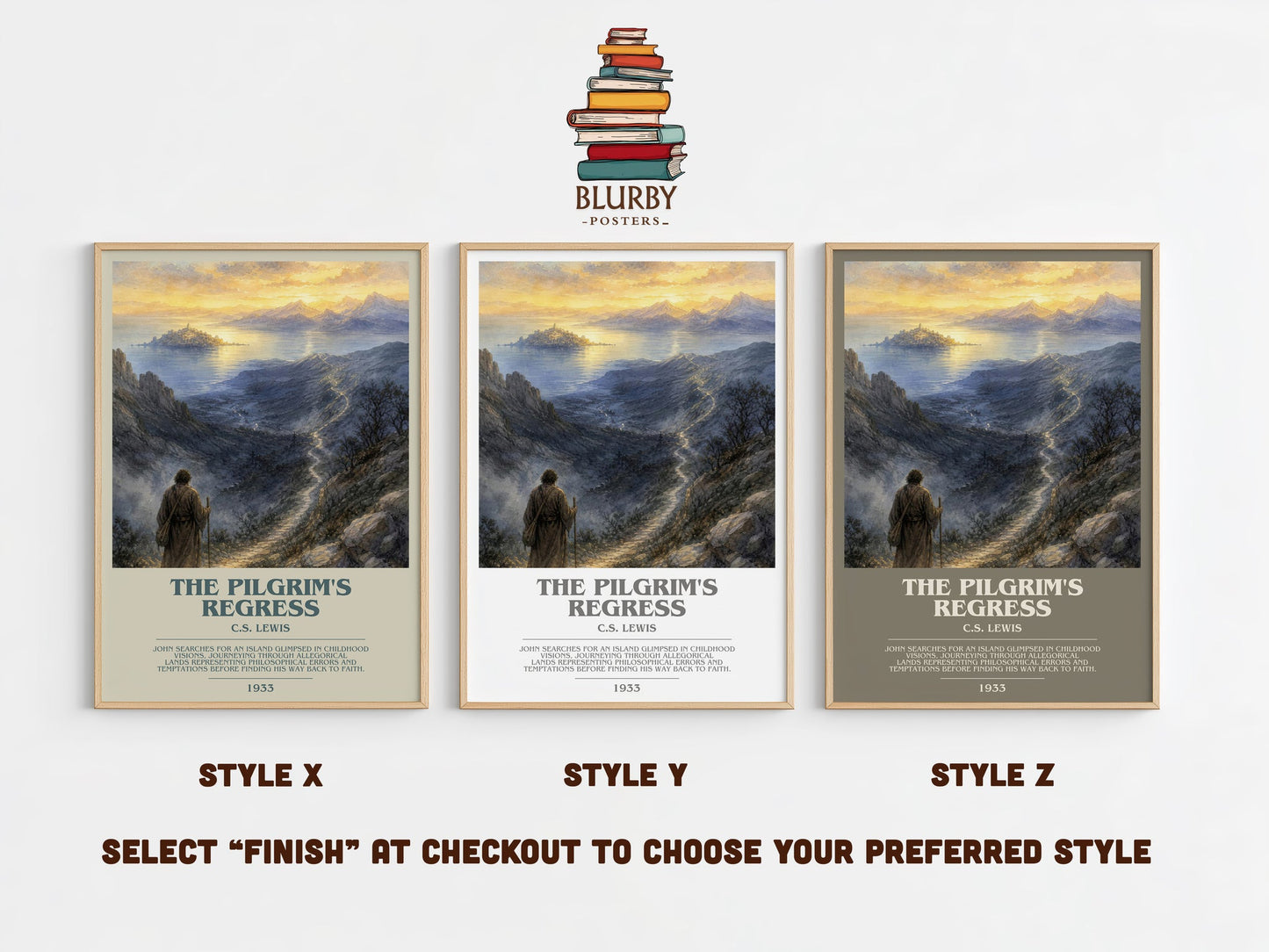 The Pilgrim'S Regress bookish print in frame leaning in hallway – philosophy wall art