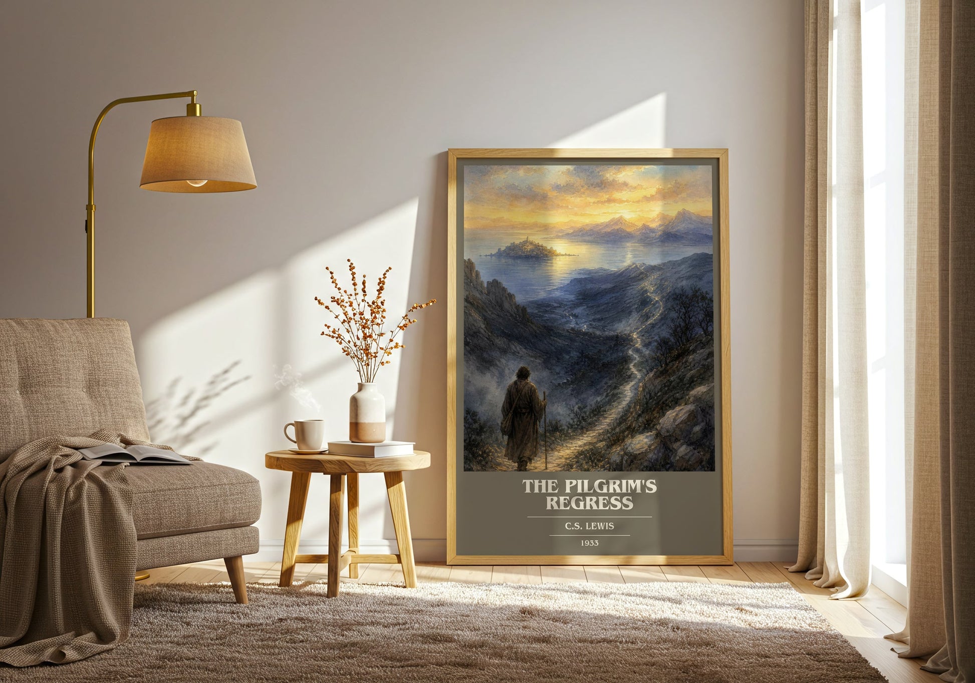 The Pilgrim'S Regress book cover print on bookshelf – C.S. Lewis fan gift
