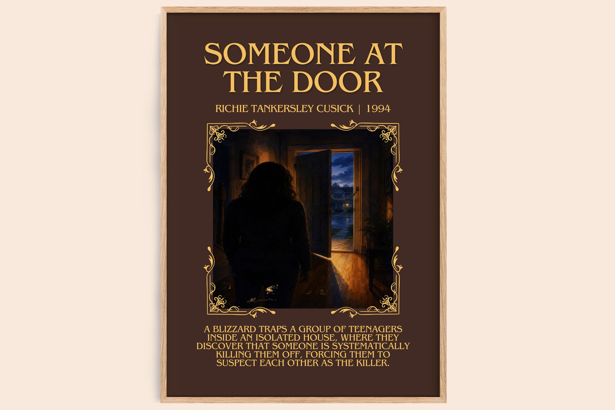 Someone at the door Minimalist Book Poster by Richie Tankersley Cusick