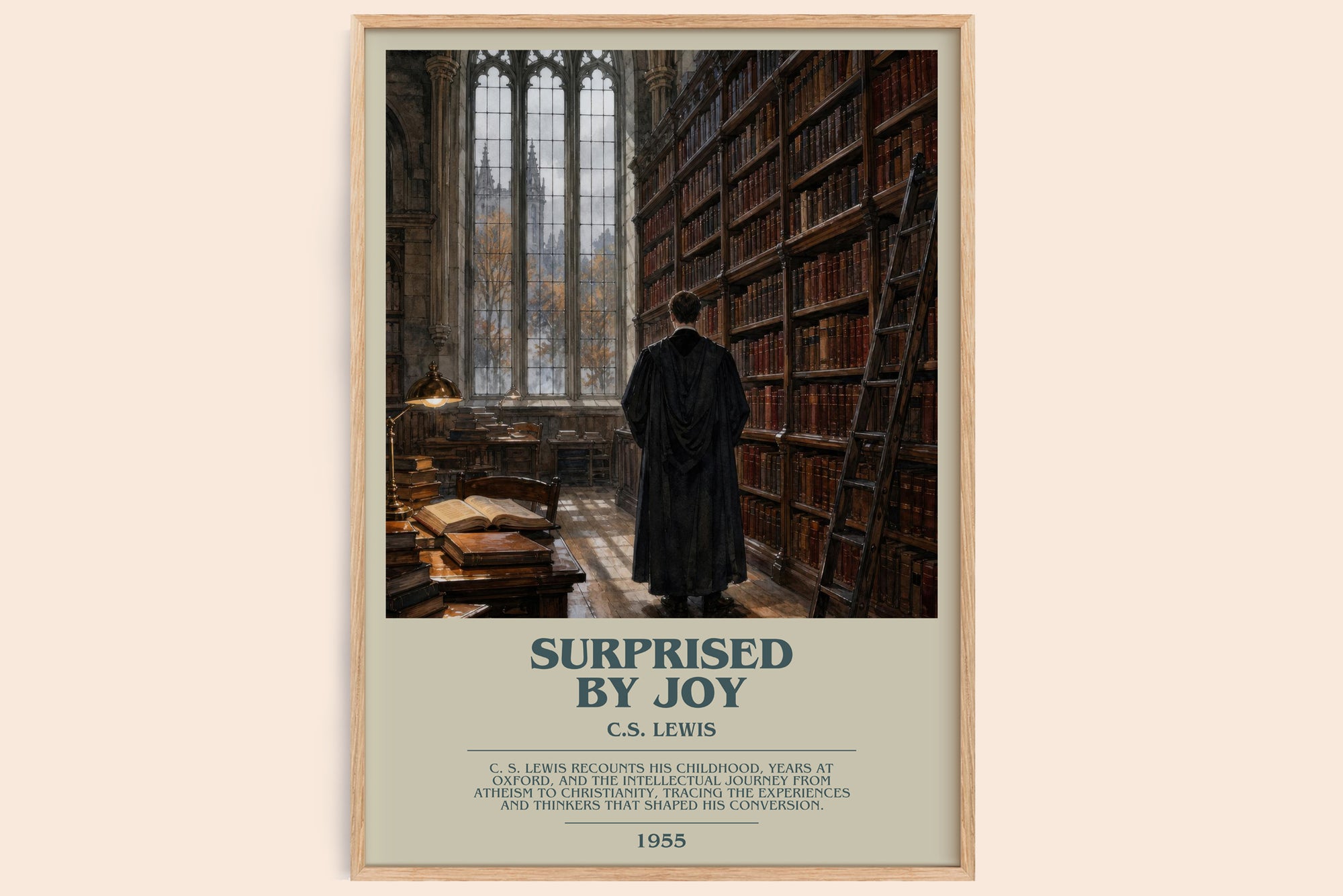 Surprised By Joy bookish book poster by C.S. Lewis – framed literary art print