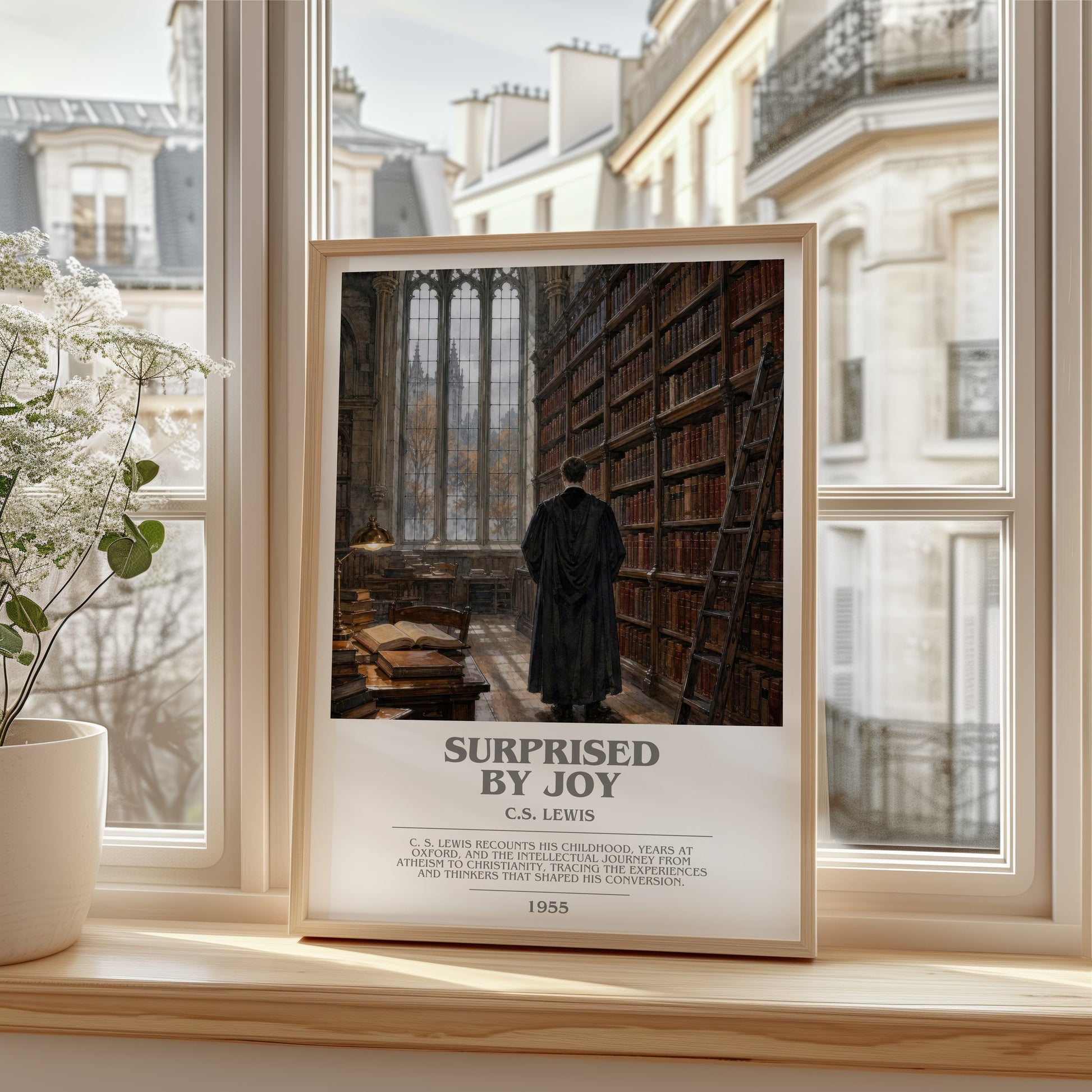 Surprised By Joy bookish poster colour and style options – C.S. Lewis book art