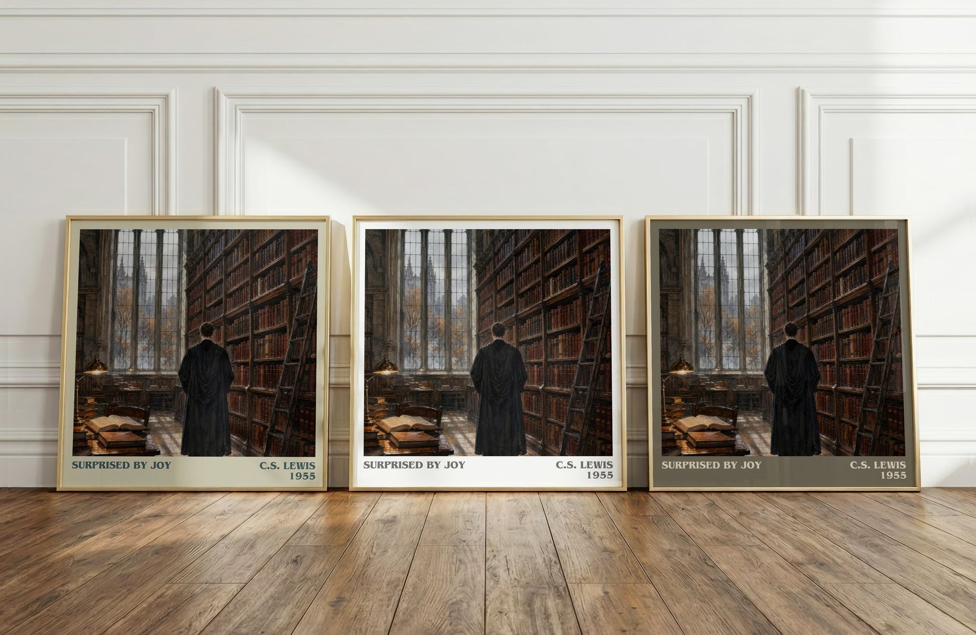 Surprised By Joy literary art print colour and style options – C.S. Lewis book art