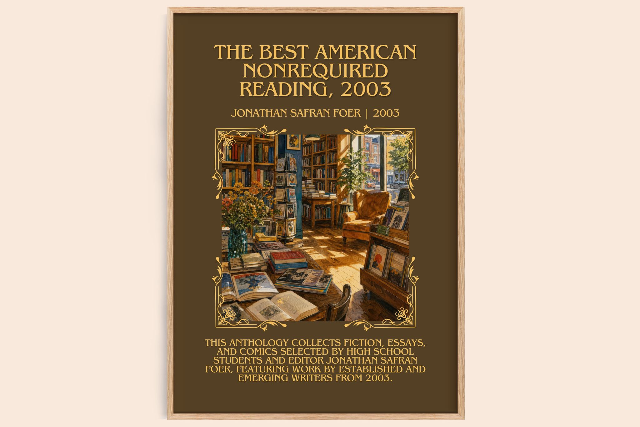 best American nonrequired reading, 2003 Minimalist Book Poster by Jonathan Safran Foer