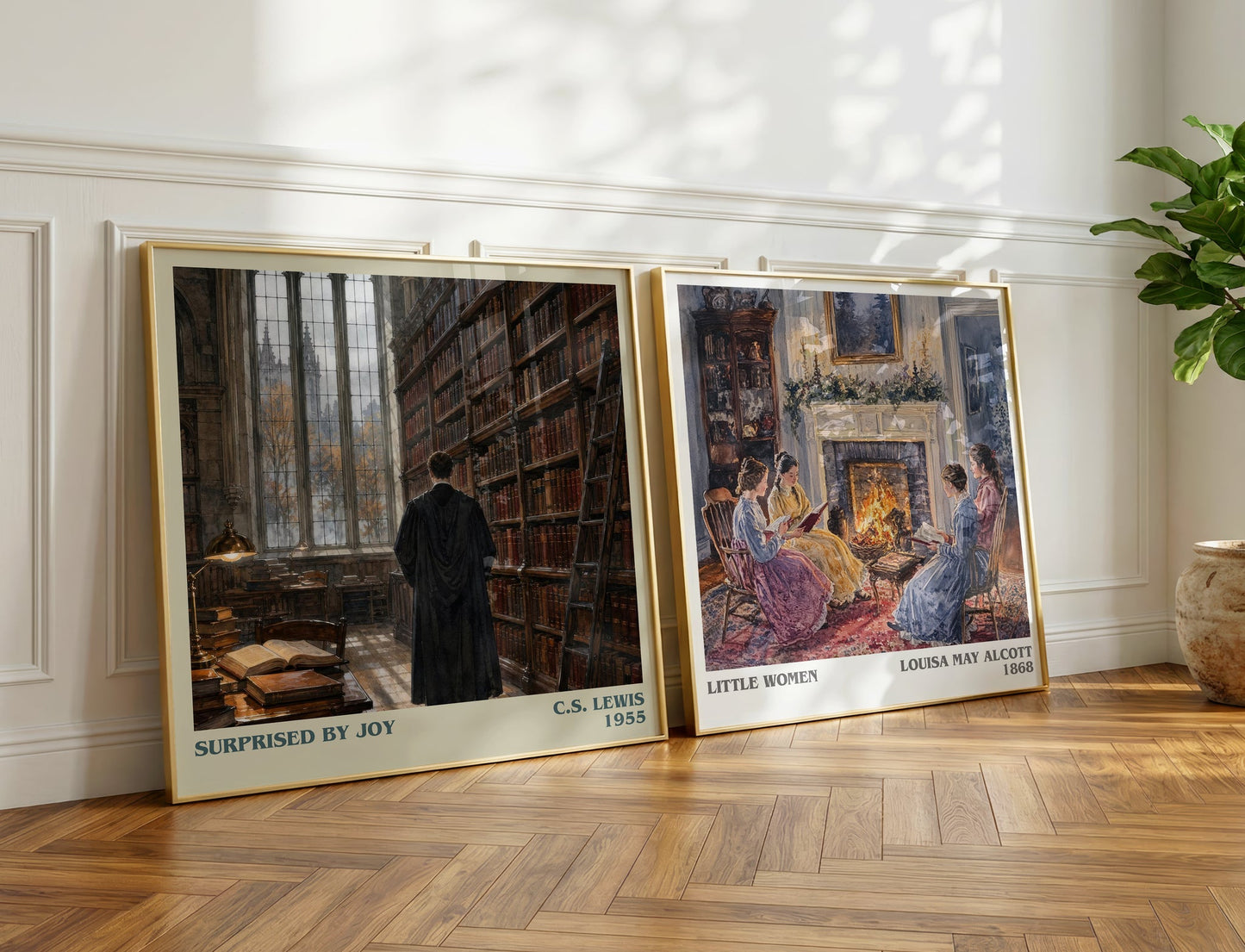 Surprised By Joy literary print on bookshelf – C.S. Lewis fan gift