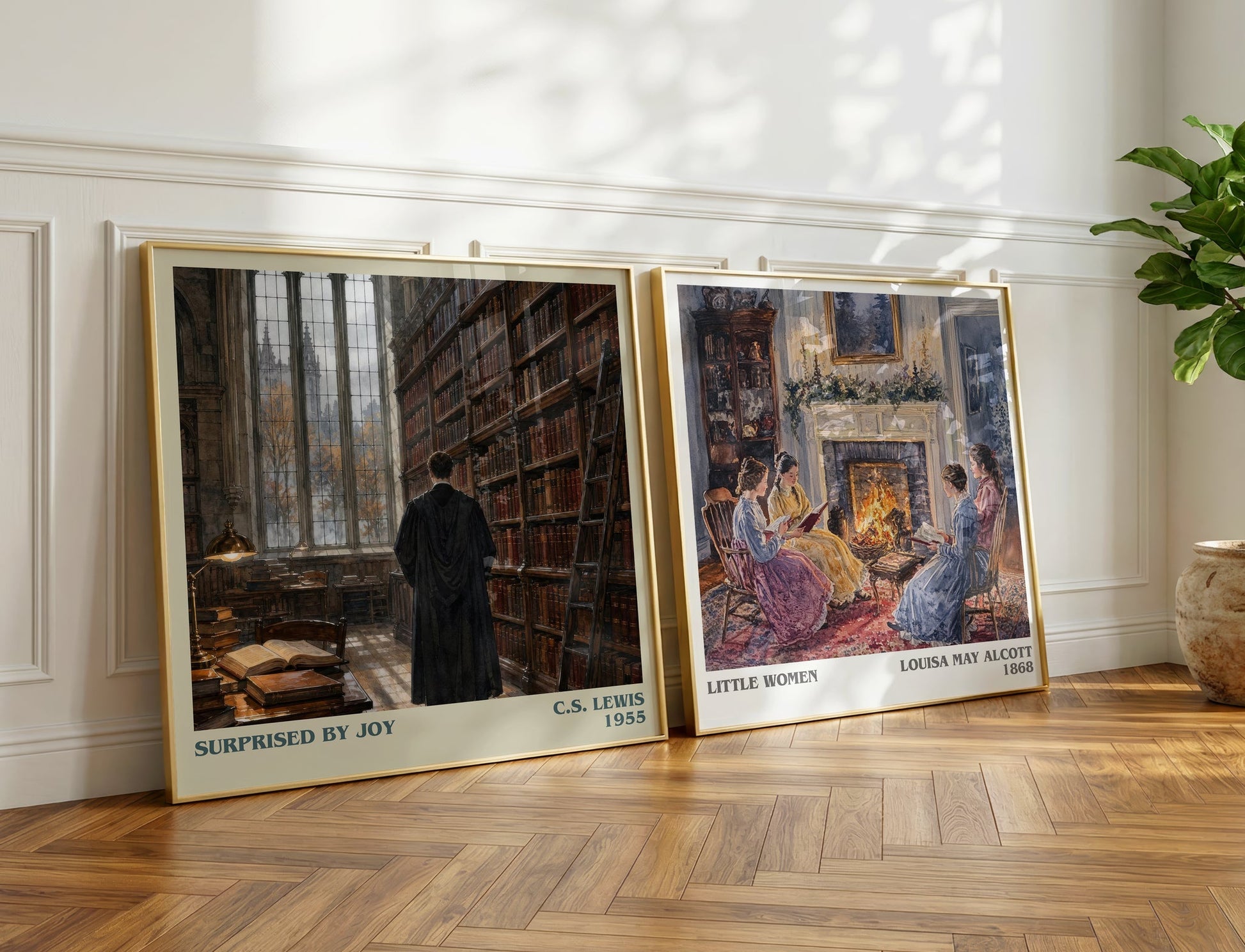 Surprised By Joy literary print on bookshelf – C.S. Lewis fan gift
