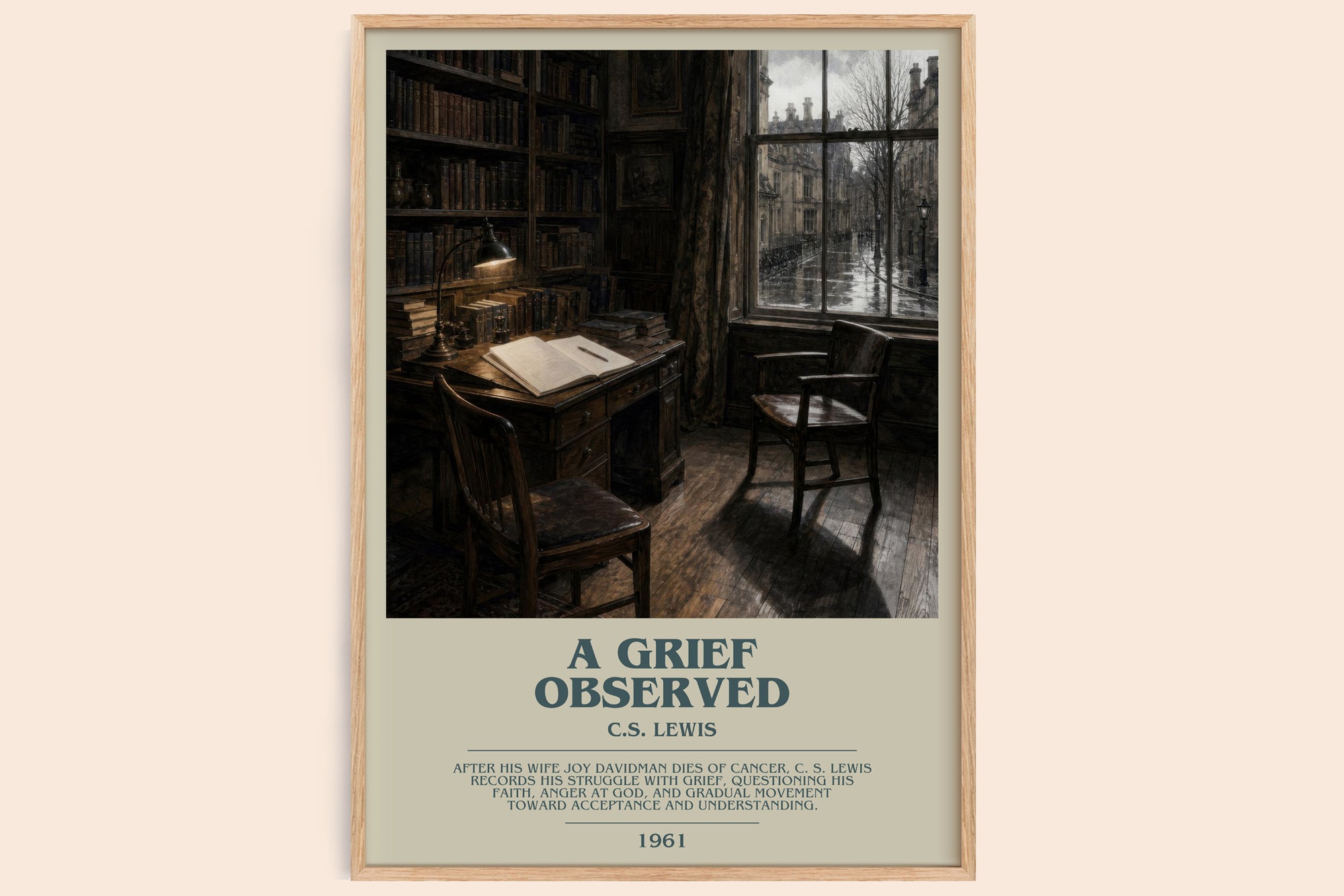 A Grief Observed bookish book poster by C.S. Lewis – framed literary art print