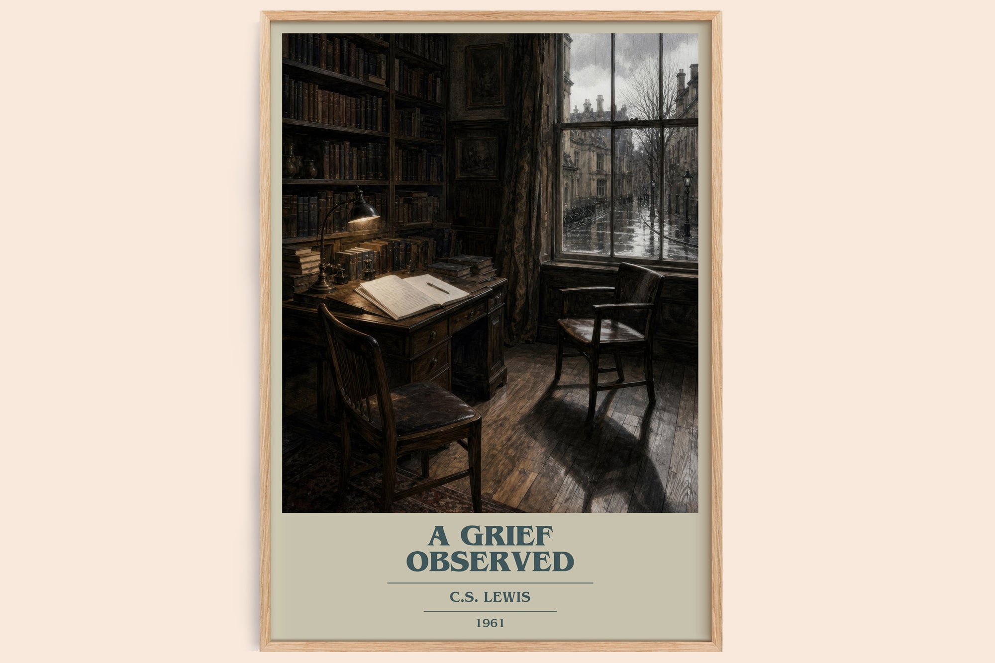 A Grief Observed book cover book poster by C.S. Lewis – framed literary art print