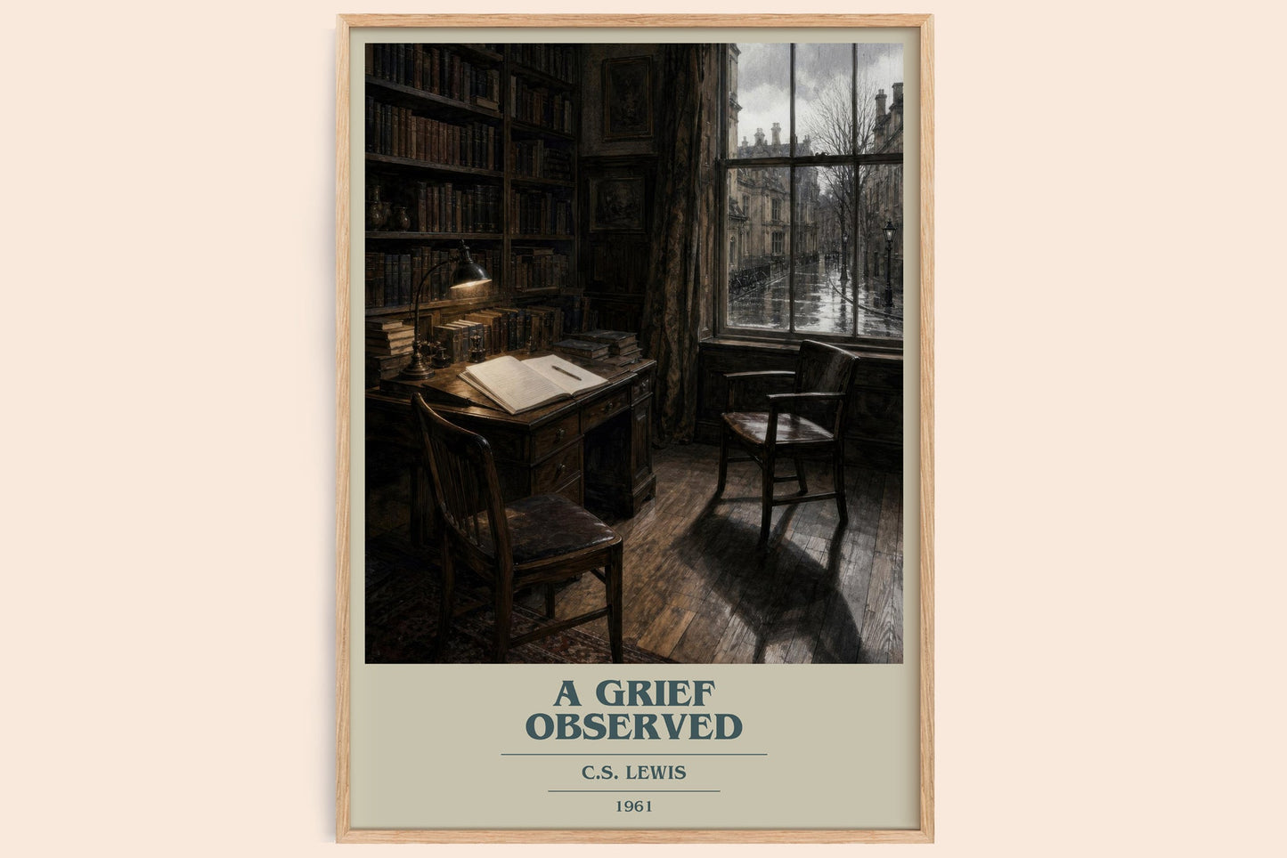 A Grief Observed book cover book poster by C.S. Lewis – framed literary art print