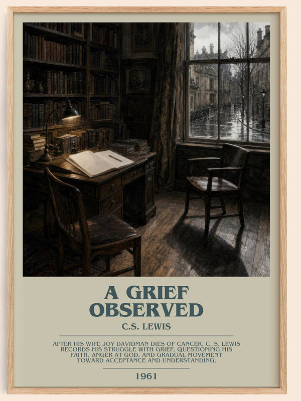 A Grief Observed bookish book poster by C.S. Lewis – framed literary art print