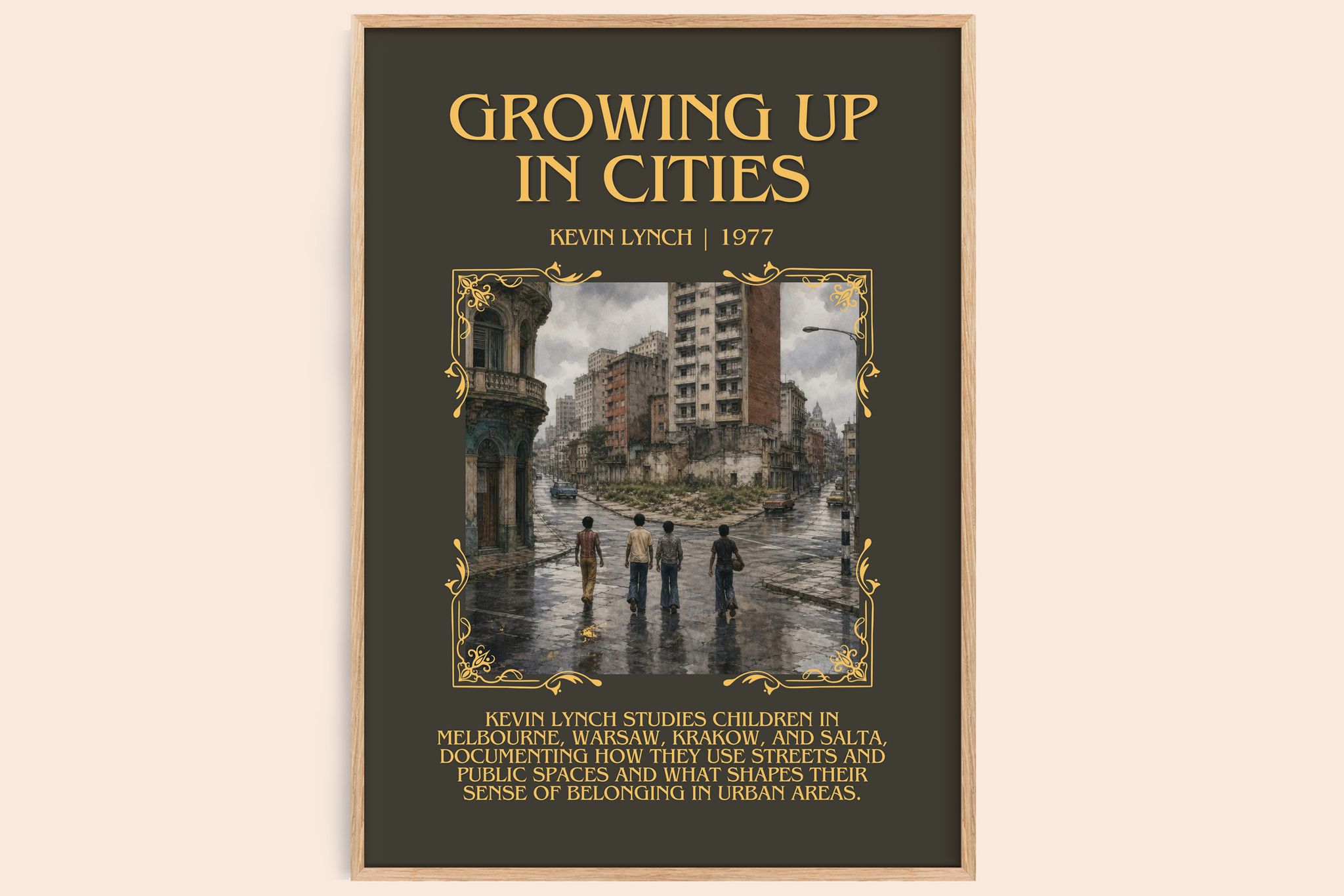 Growing up in cities Minimalist Book Poster by Kevin Lynch