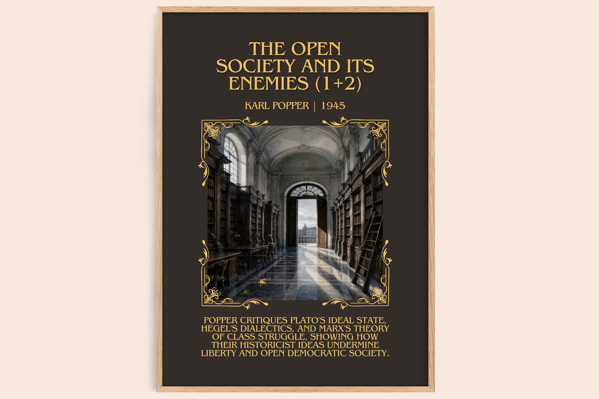 Open Society and Its Enemies (1+2) Minimalist Book Poster by K. Popper
