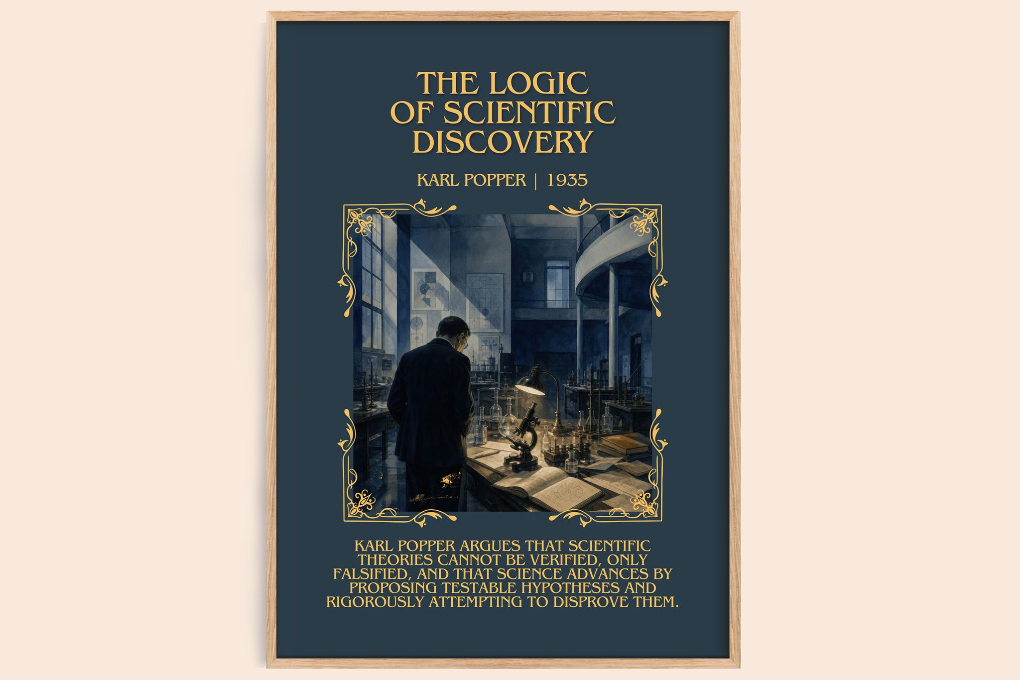 Logic of Scientific Discovery Minimalist Book Poster by Karl Popper