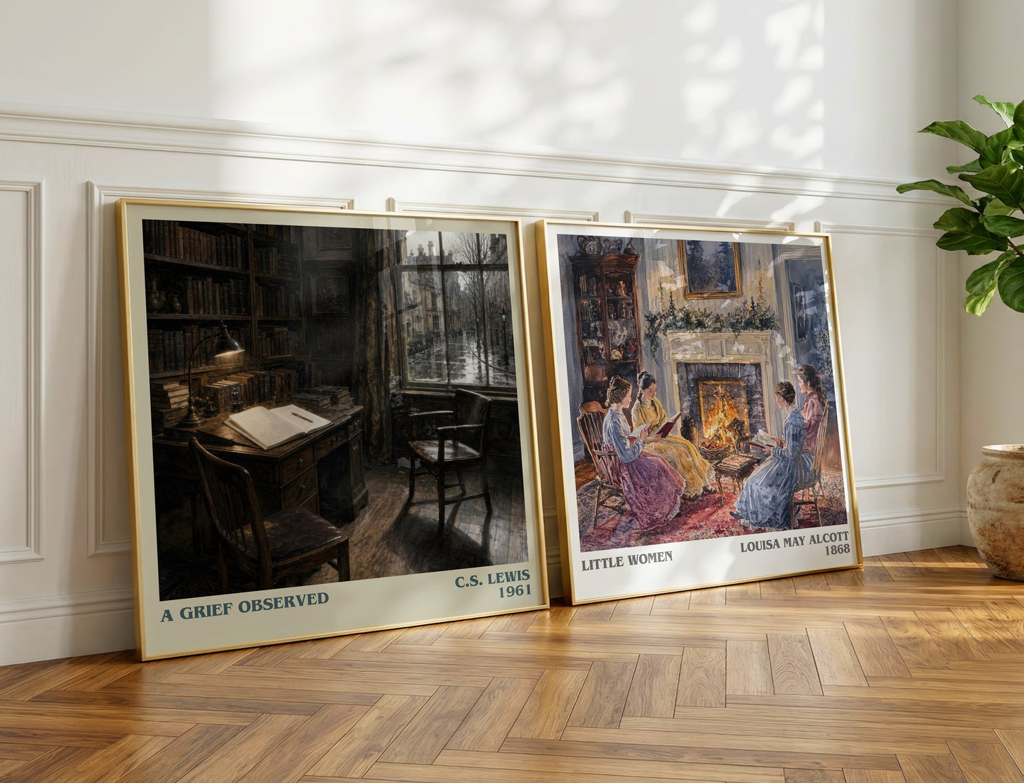 A Grief Observed literary print on bookshelf – C.S. Lewis fan gift