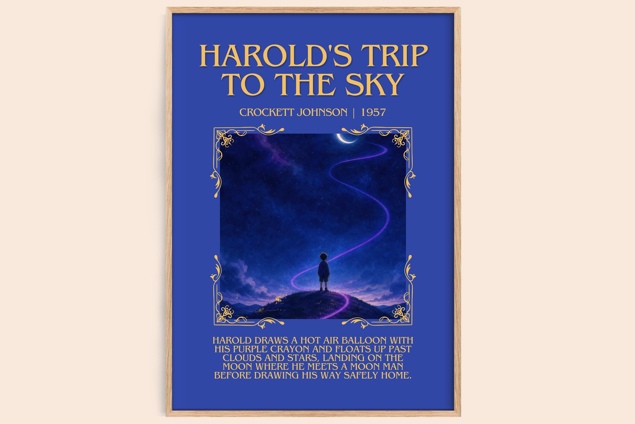 Harold's Trip to the Sky Minimalist Book Poster by Crockett Johnson