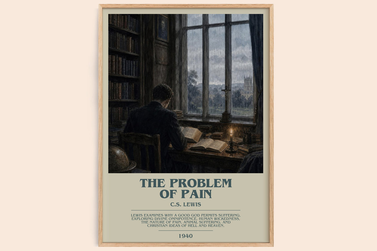 The Problem Of Pain bookish book poster by C.S. Lewis – framed literary art print