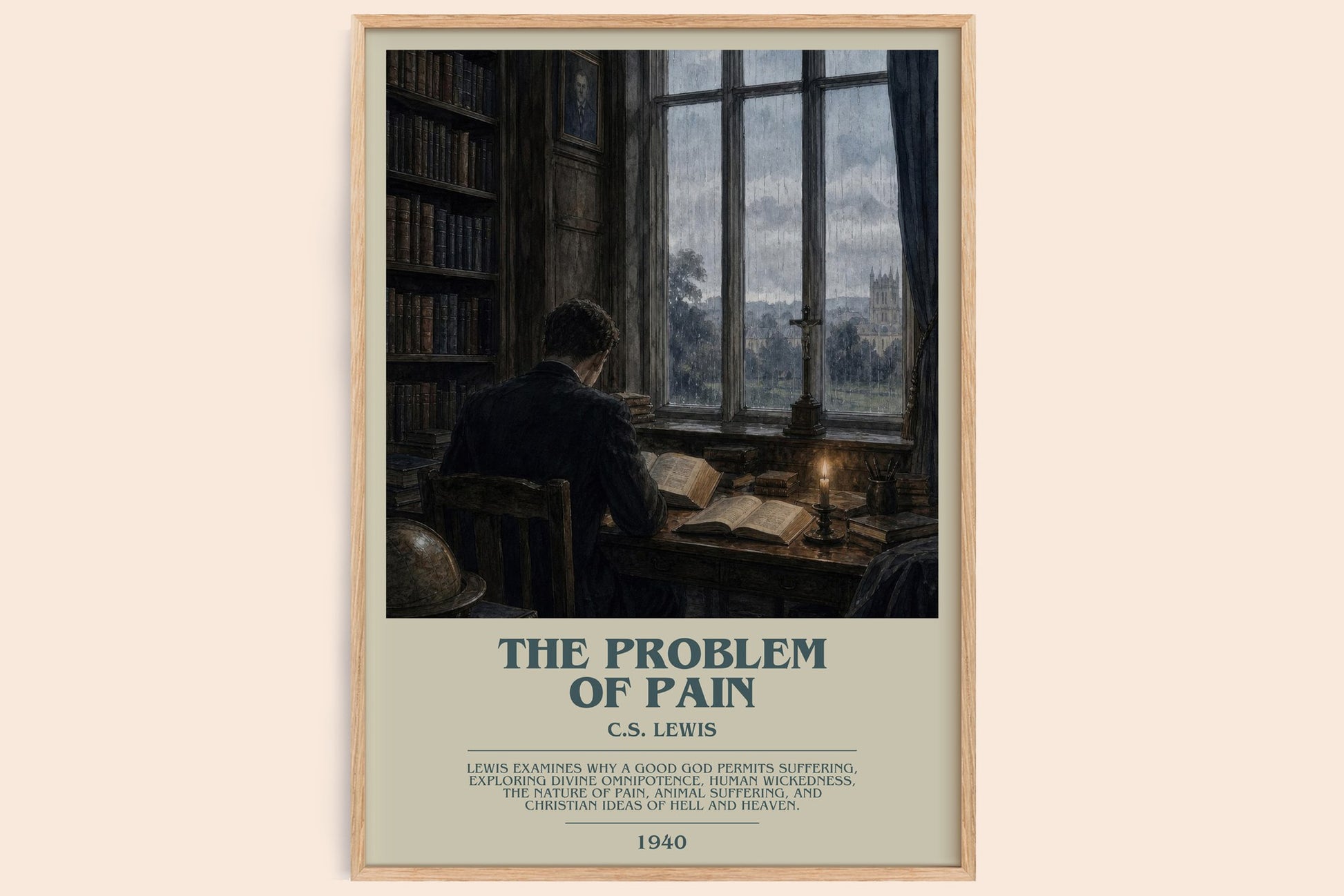 The Problem Of Pain bookish book poster by C.S. Lewis – framed literary art print
