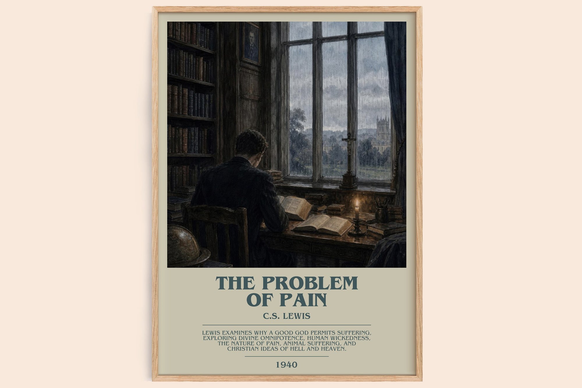 The Problem Of Pain bookish book poster by C.S. Lewis – framed literary art print