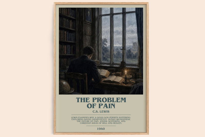 The Problem Of Pain bookish book poster by C.S. Lewis – framed literary art print