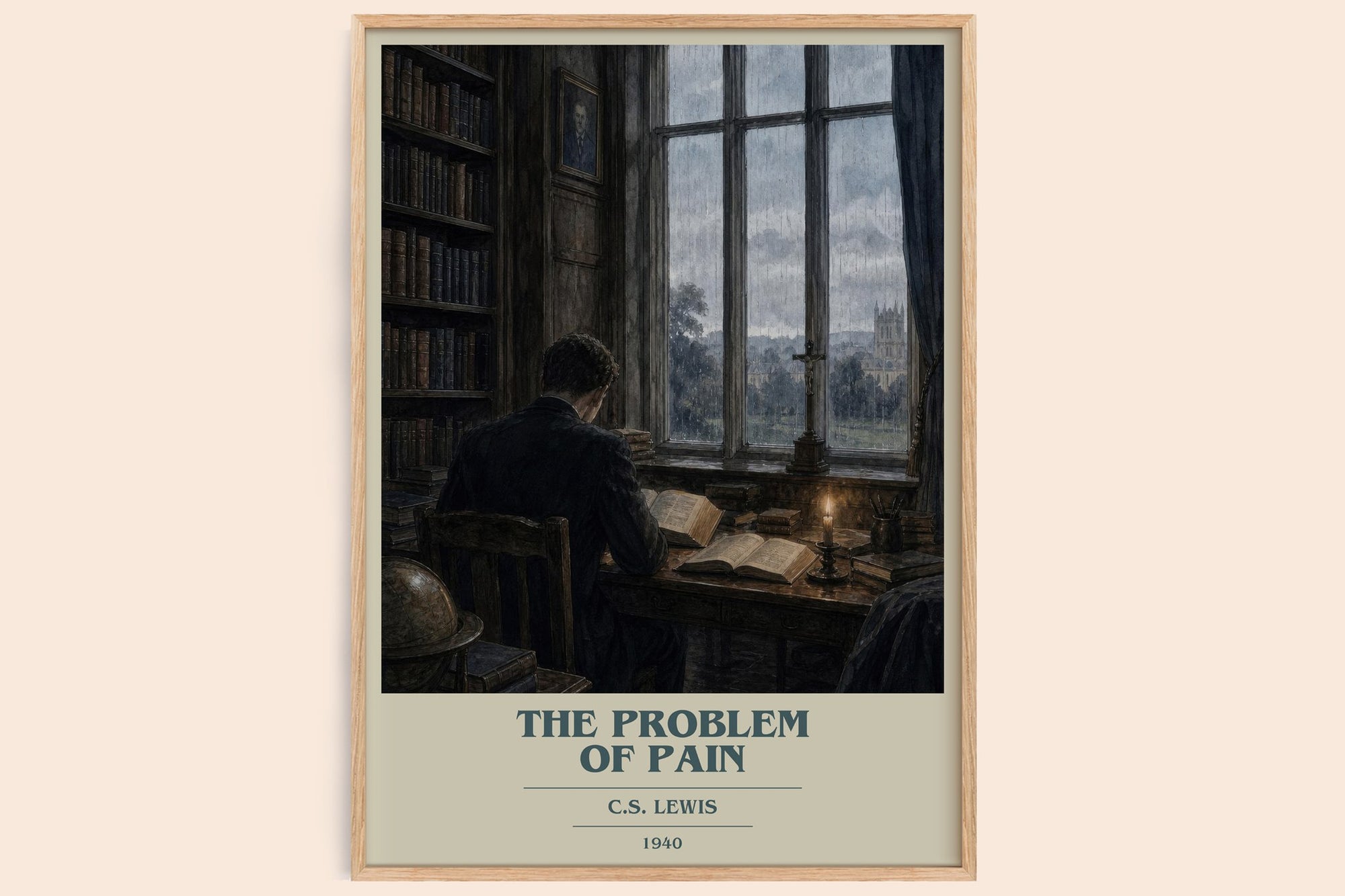 The Problem Of Pain book cover book poster by C.S. Lewis – framed literary art print