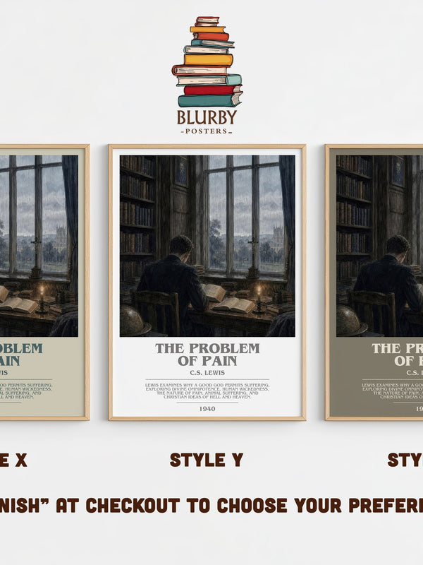 The Problem Of Pain bookish print in frame leaning in hallway – philosophy wall art