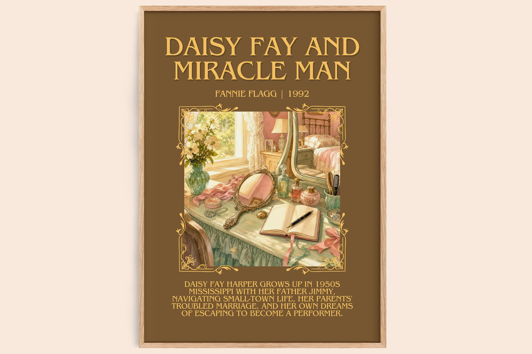 Daisy Fay and Miracle Man Minimalist Book Poster by Fannie Flagg