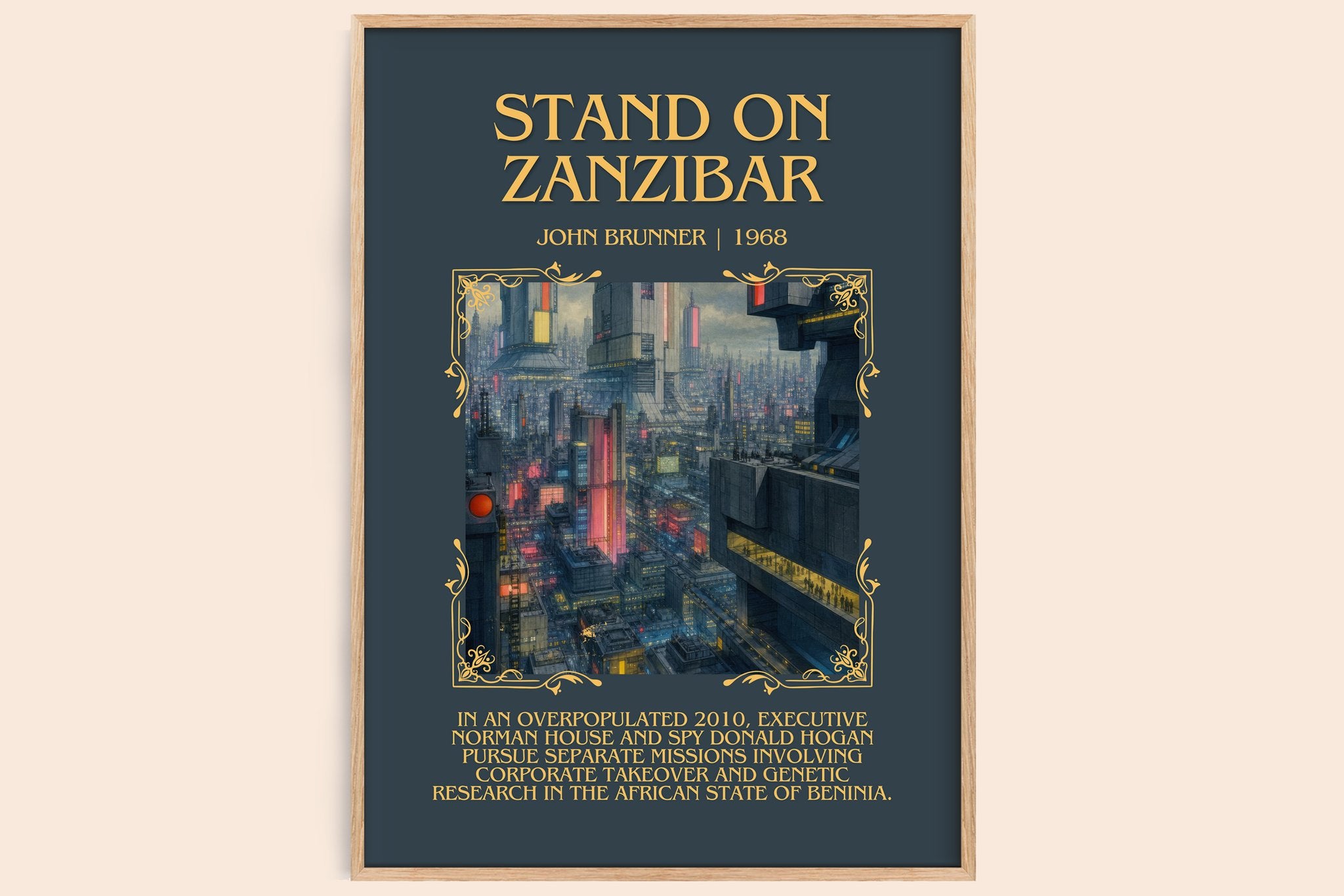 Stand on Zanzibar Minimalist Book Poster by John Brunner