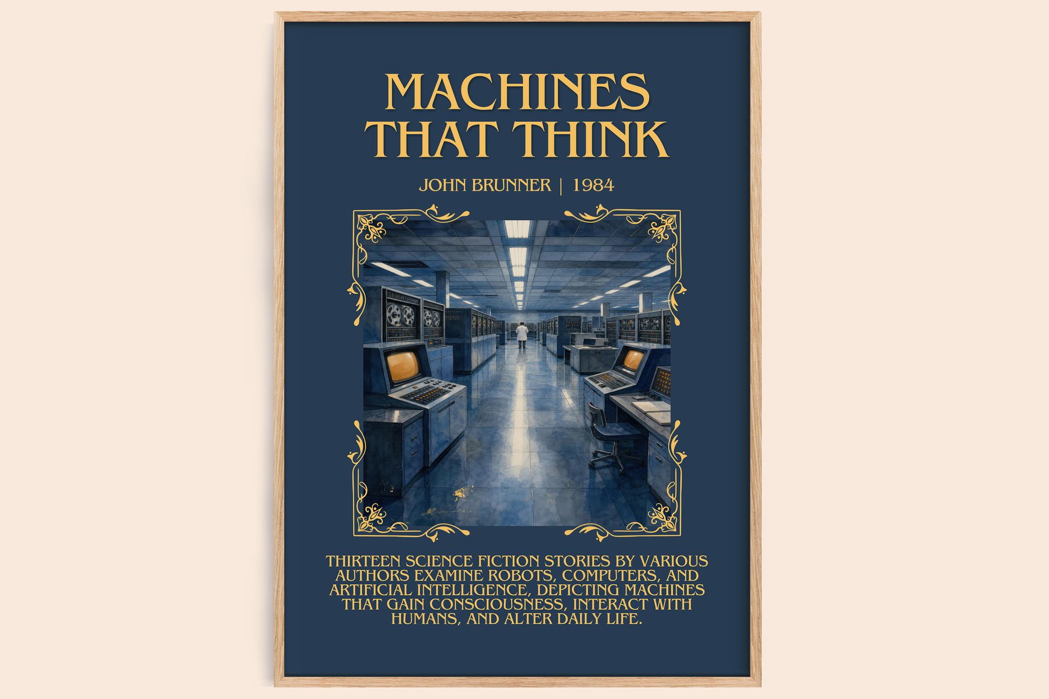 Machines That Think Minimalist Book Poster by John Brunner