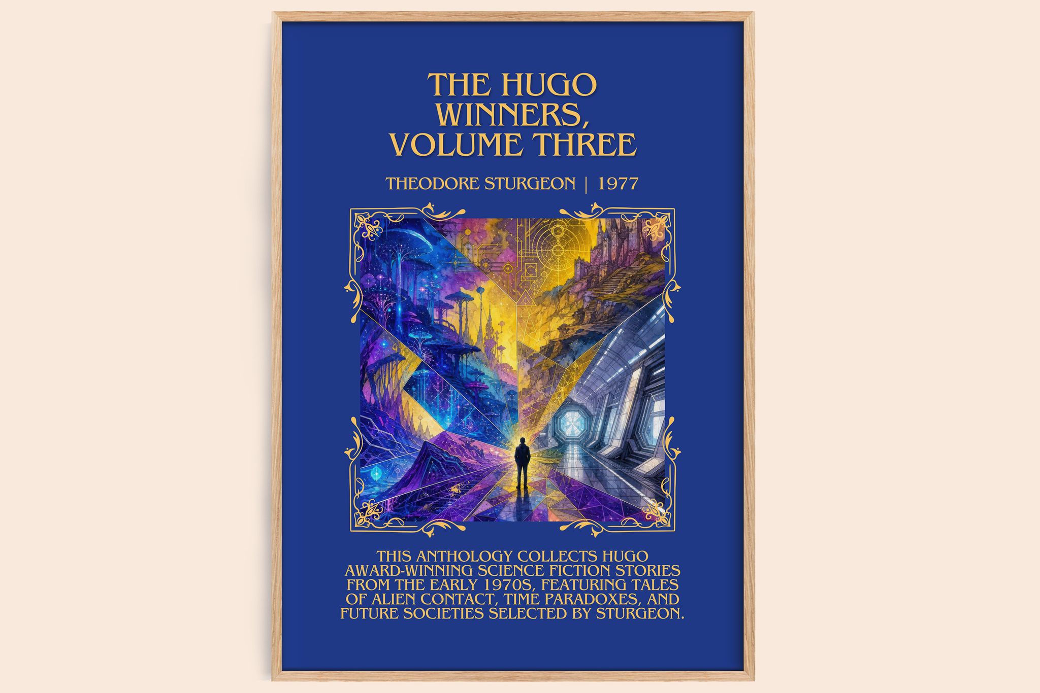 Hugo Winners, Volume Three Minimalist Book Poster by Theodore Sturgeon