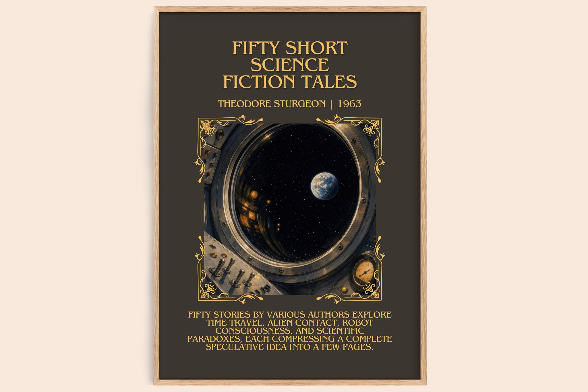 Fifty short science fiction tales Minimalist Book Poster by Theodore Sturgeon
