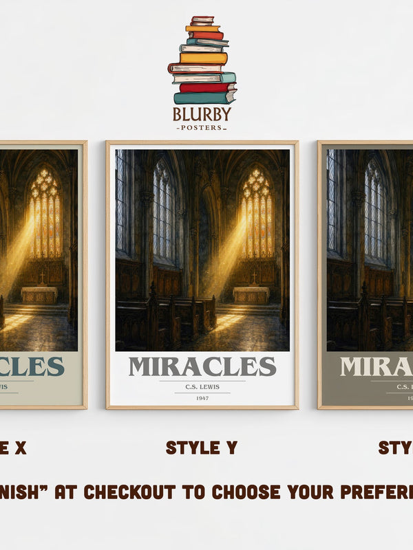 Miracles book cover print in frame leaning in hallway – philosophy wall art