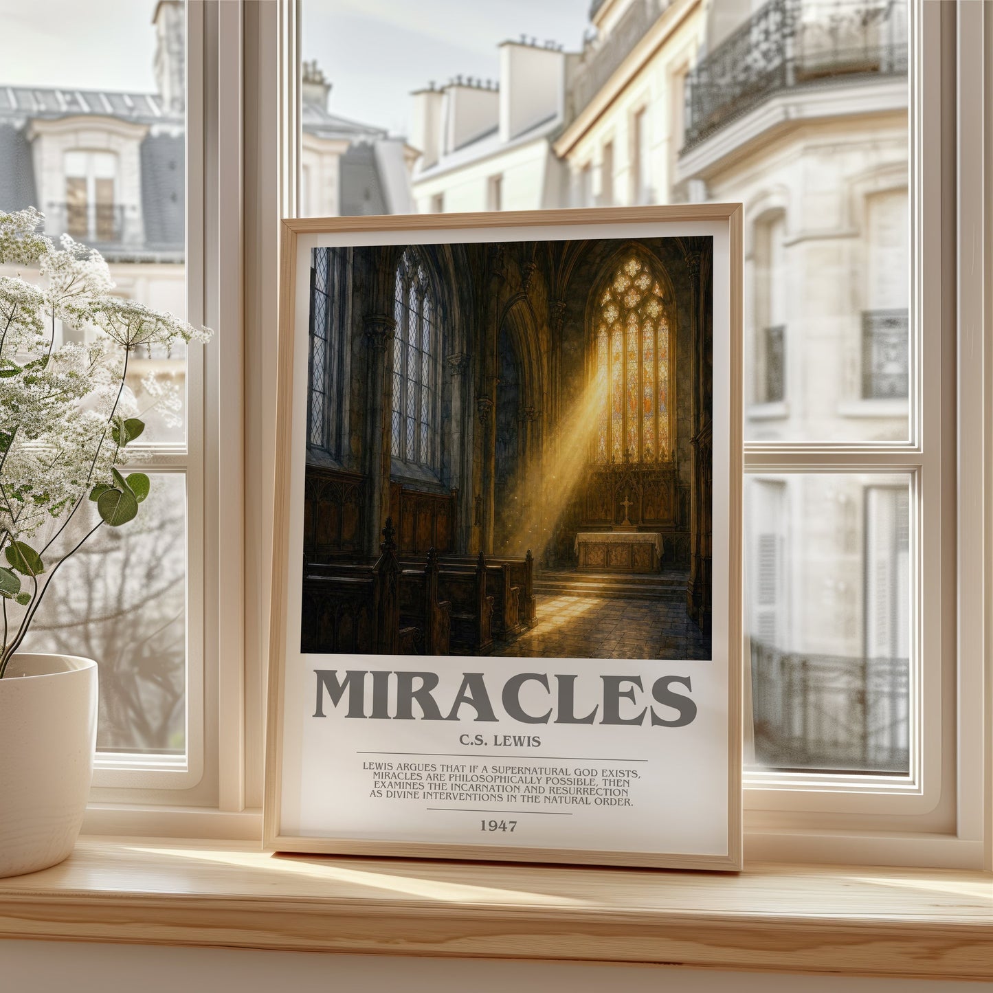 Miracles bookish poster colour and style options – C.S. Lewis book art