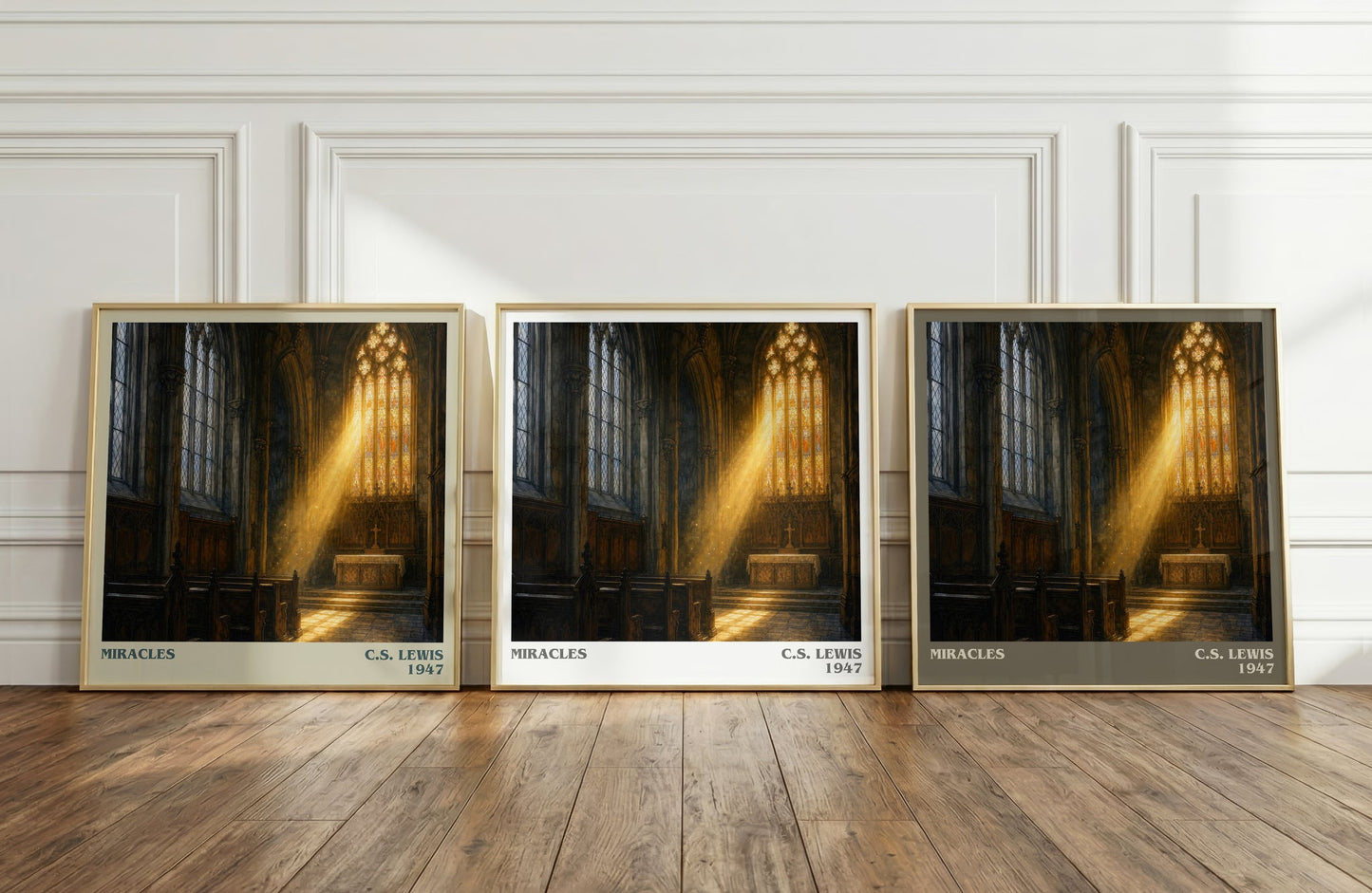 Miracles literary art print colour and style options – C.S. Lewis book art