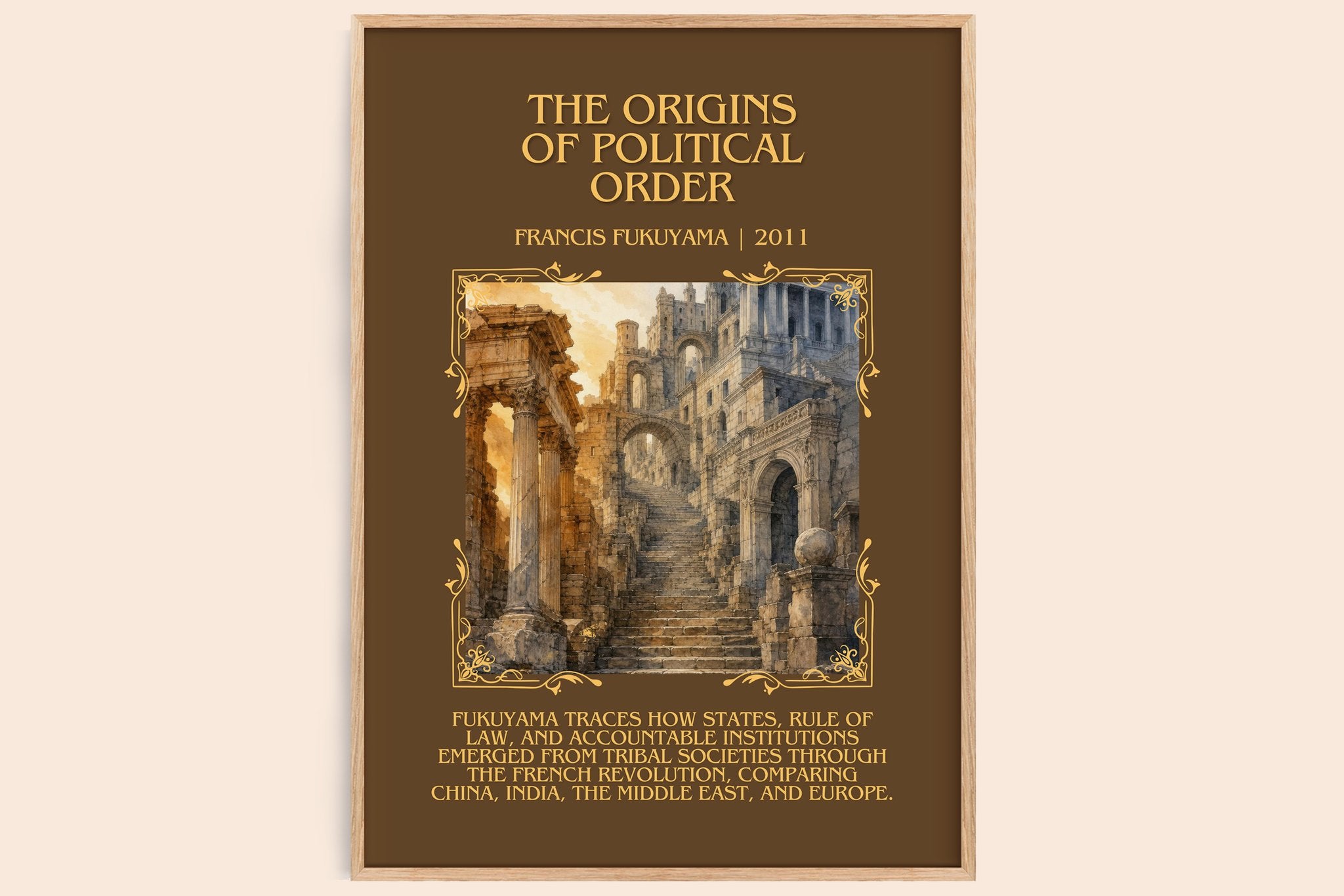origins of political order Minimalist Book Poster by Francis Fukuyama