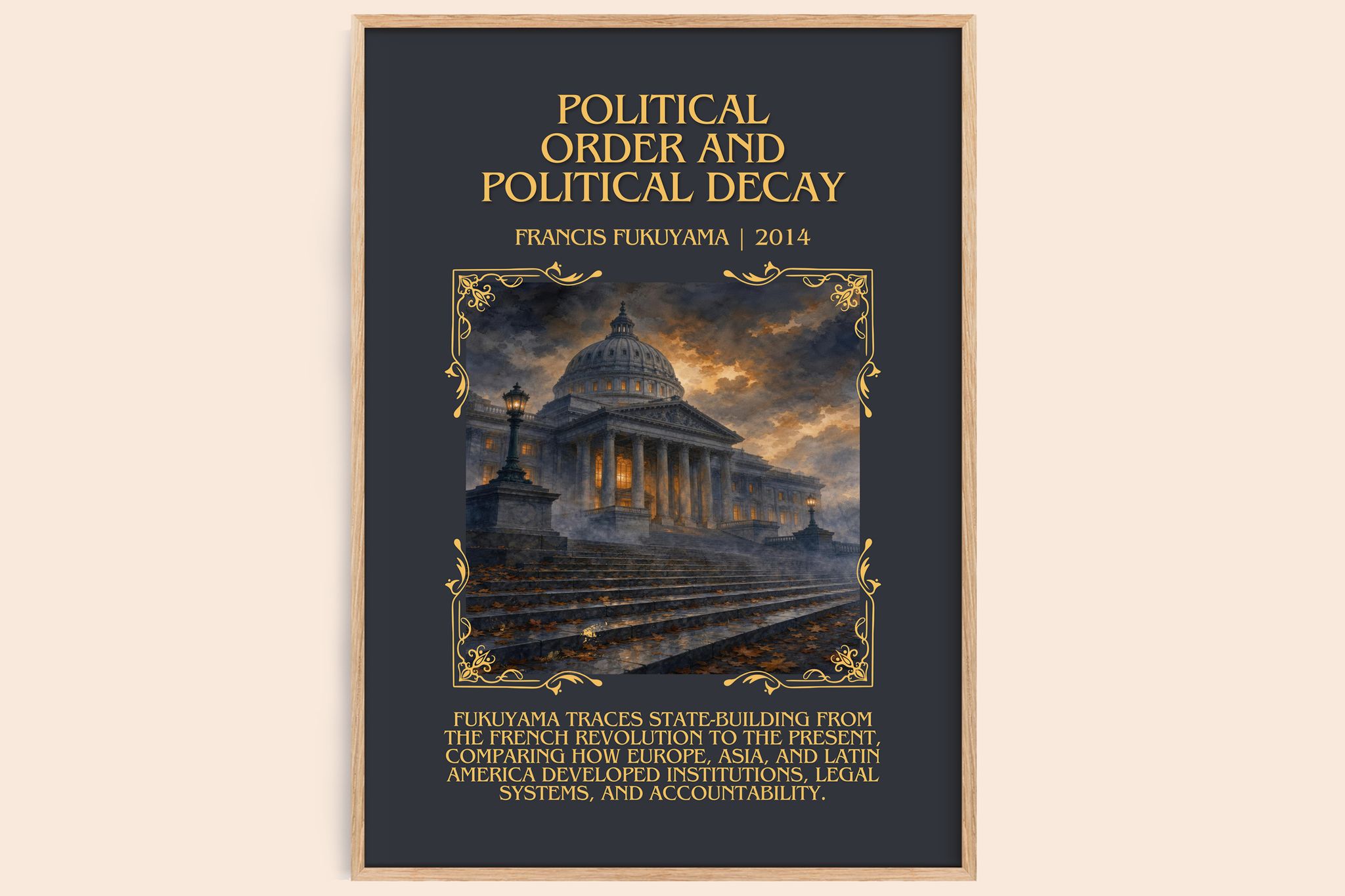 Political order and political decay Minimalist Book Poster by Francis Fukuyama