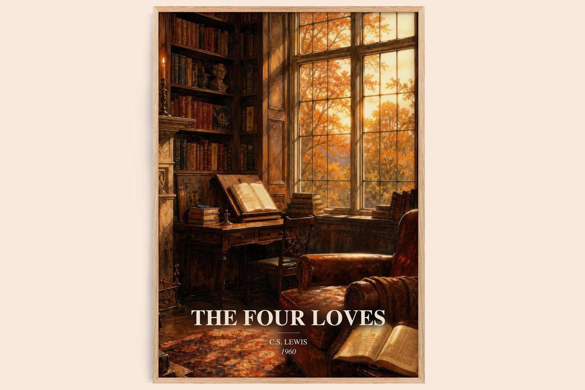 The Four Loves watercolour book poster by C.S. Lewis – framed literary art print