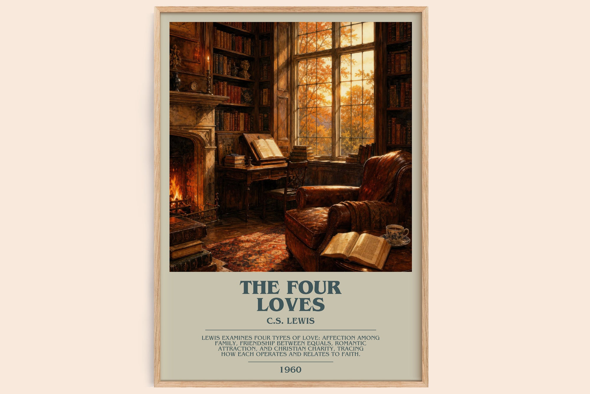 The Four Loves bookish book poster by C.S. Lewis – framed literary art print