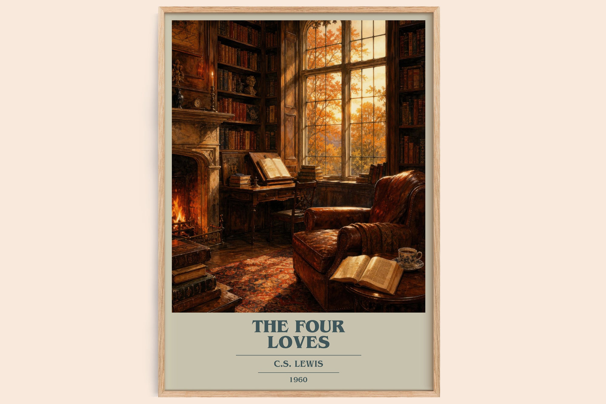 The Four Loves book cover book poster by C.S. Lewis – framed literary art print