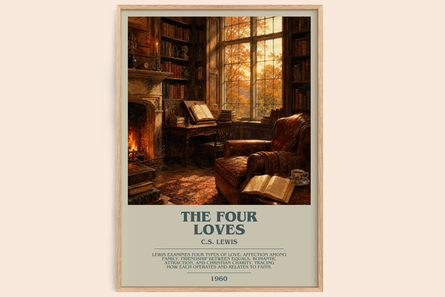 The Four Loves bookish book poster by C.S. Lewis – framed literary art print