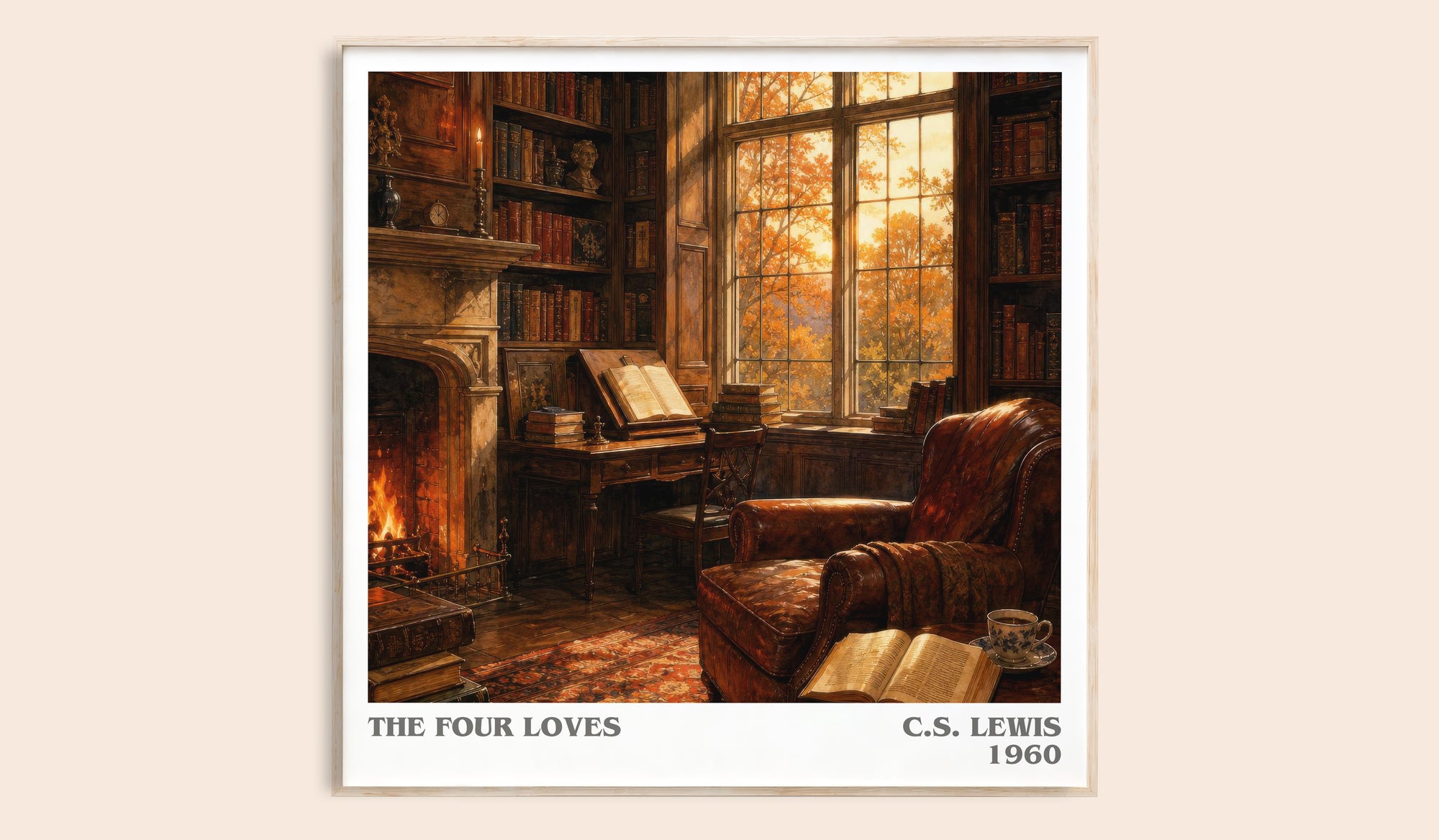 The Four Loves literary book poster by C.S. Lewis – framed literary art print