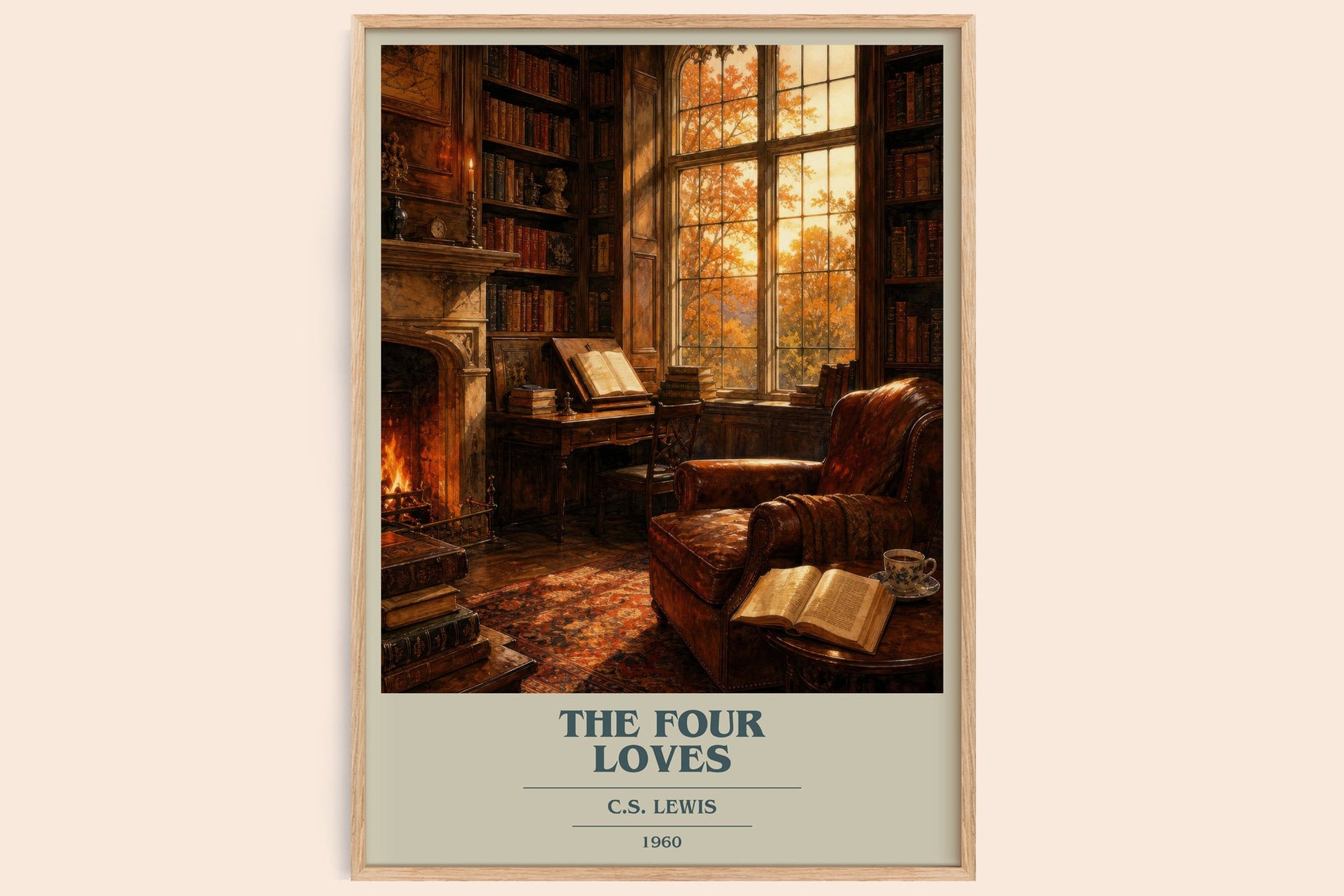 The Four Loves book cover book poster by C.S. Lewis – framed literary art print