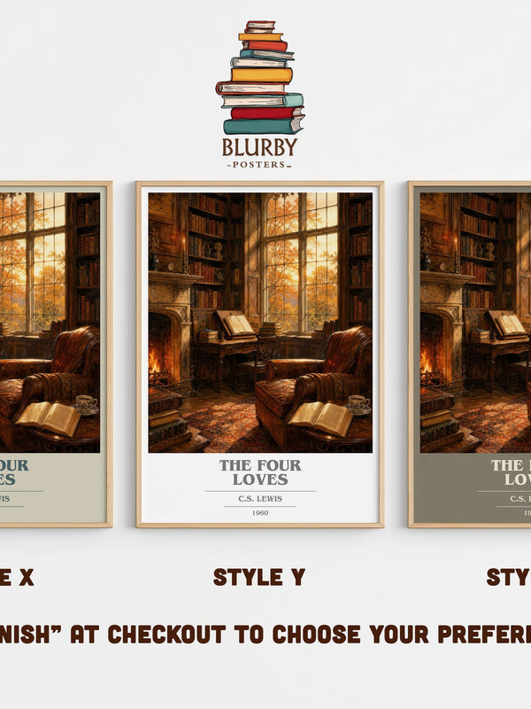 The Four Loves book cover print in frame leaning in hallway – philosophy wall art