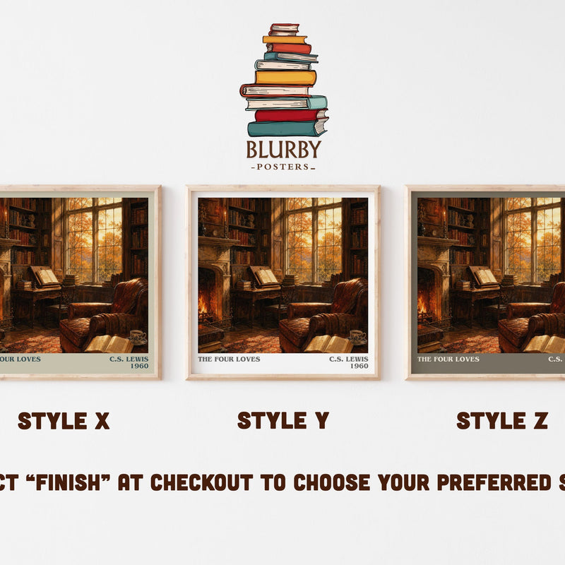 The Four Loves literary print in frame leaning in hallway – philosophy wall art
