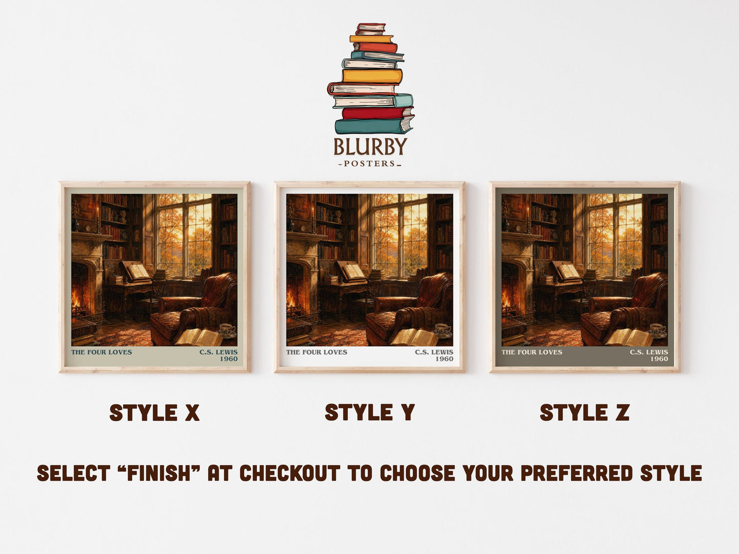 The Four Loves literary print in frame leaning in hallway – philosophy wall art
