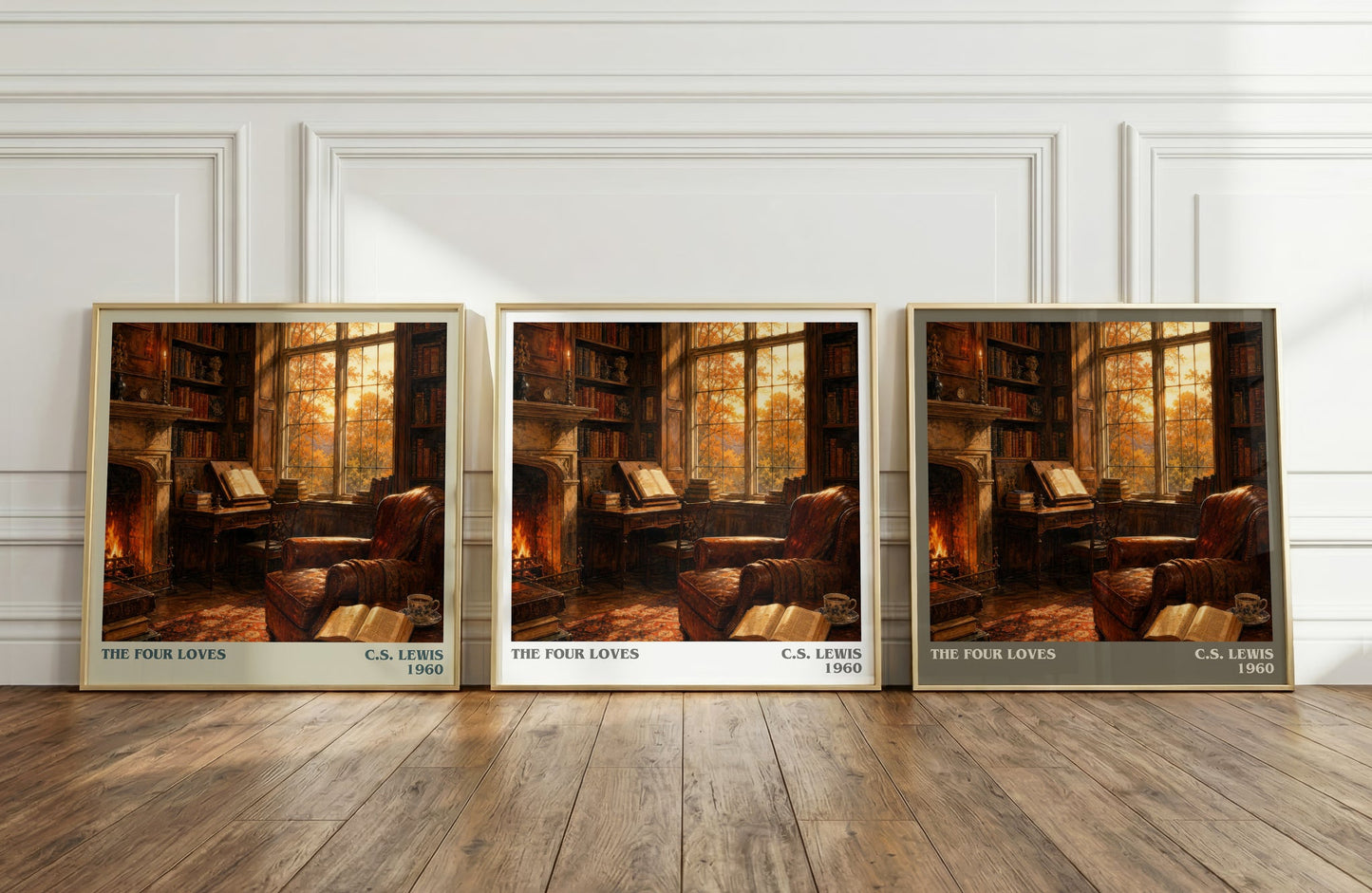 The Four Loves literary art print colour and style options – C.S. Lewis book art