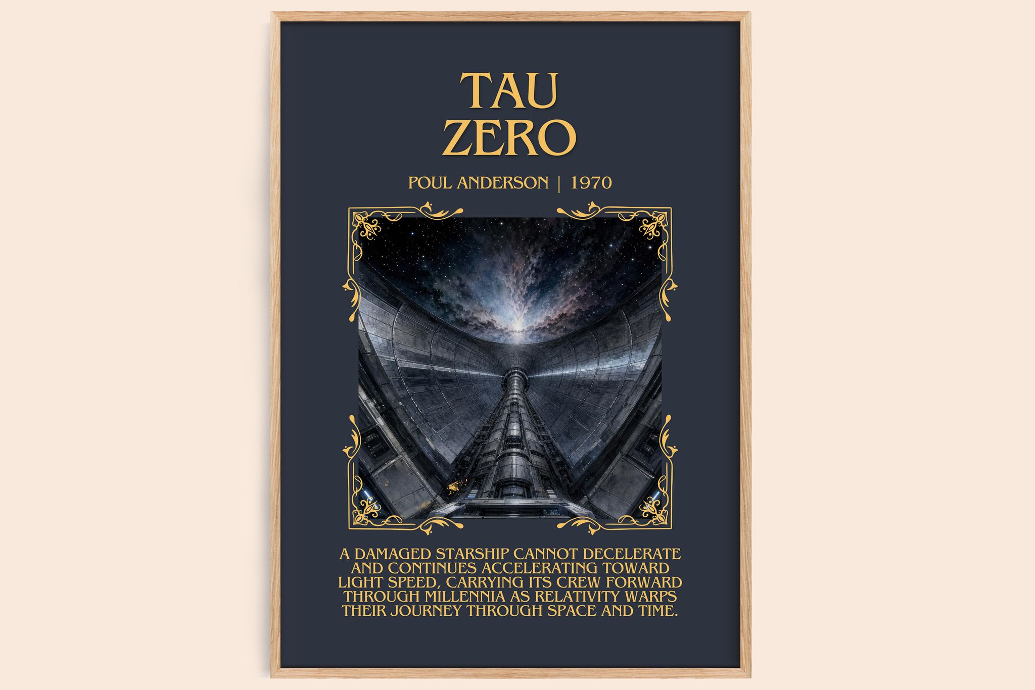 Tau Zero Minimalist Book Poster by Poul Anderson