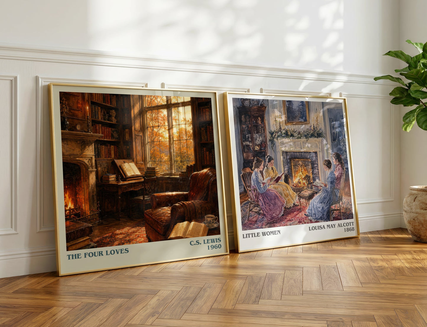 The Four Loves literary print on bookshelf – C.S. Lewis fan gift