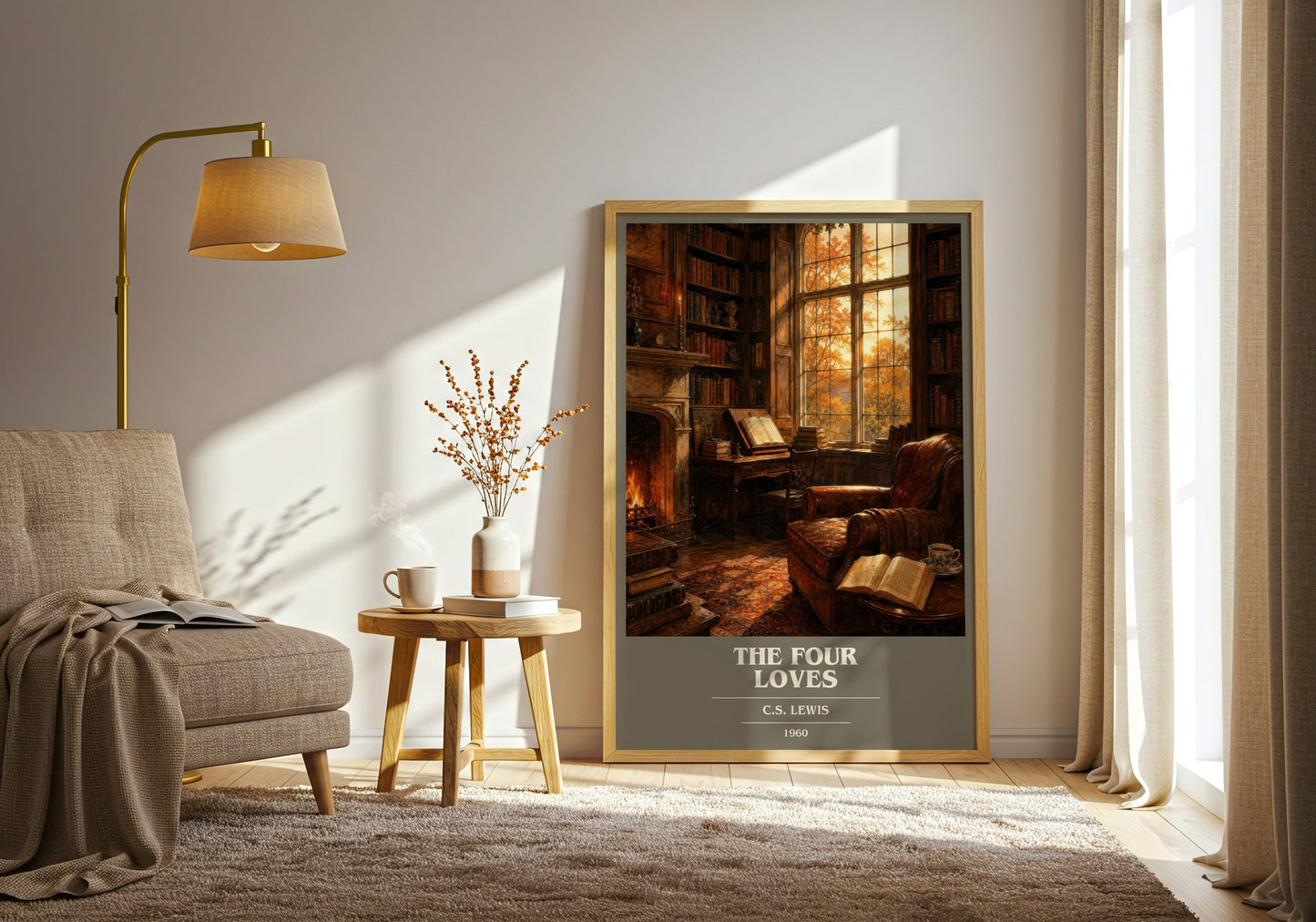 The Four Loves book cover print on bookshelf – C.S. Lewis fan gift