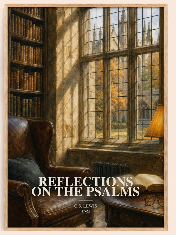 Reflections On The Psalms watercolour book poster by C.S. Lewis – framed literary art print
